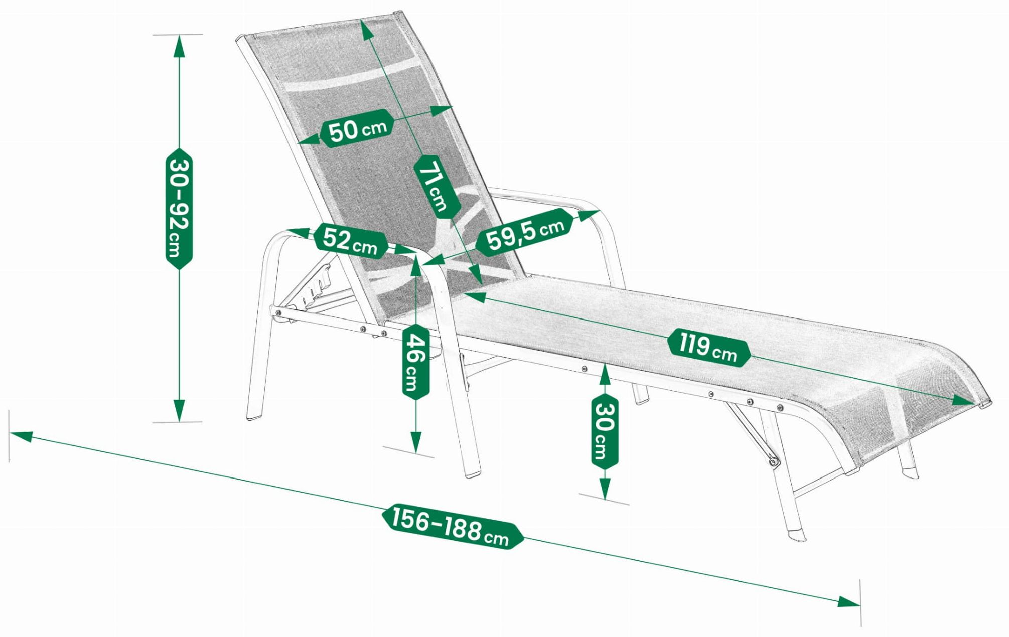 Jumi Zahradní ocelové lehátko OM-358119 béžové 9